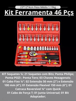 SKYTUR NOVIDADE Maleta Conjunto Caixa de Ferramentas 46 Peças Soquetes Chaves Hexagonais Encaixes - ENVIO IMEDIATO - Image 5