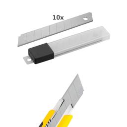 Kit Refil 10 Lâminas Reposição Para Estilete 18mm Grande Aço Inox Ferramentas e acessórios de corte costura e Artesanato - Image 1