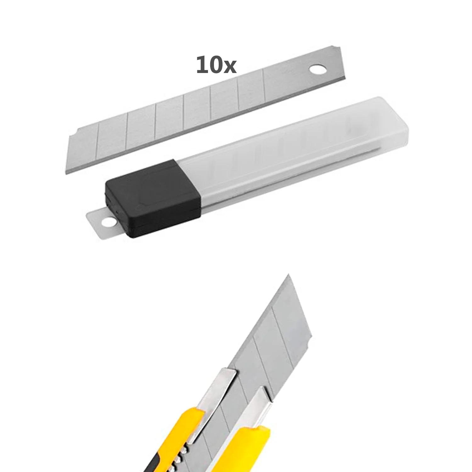 Kit Refil 10 Lâminas Reposição Para Estilete 18mm Grande Aço Inox Ferramentas e acessórios de corte costura e Artesanato - Image 1