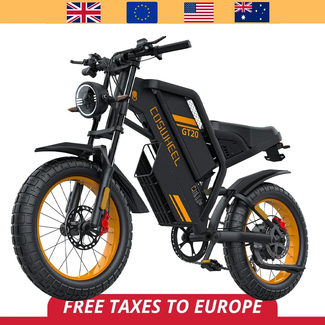 Coswheel ebike gt20 pro 3000w 48v 40ah motocicleta elétrica max 145 milhas pneu gordo mountain bicicleta elétrica adulto fora de estrada - Image 1
