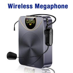 Relógio sem fio megafone amplificador de voz portátil professor guia microfone alto-falante 5w suporte tf cartão u conexão disco - Image 1
