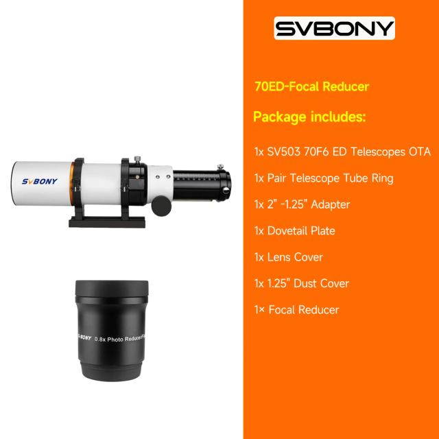 Svbony SV503 Telescópio Refrator 70/80/102mm ED OTA