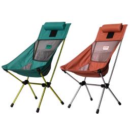 Cadeira Articulada Grande Dobrável  Em Alumínio Ultraleve Costas Altas Travesseiro Ar Livre Camping Bask 150kg - Image 1