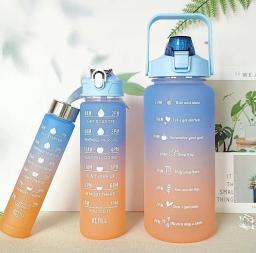 KIT 3 GARRAFAS 2Litros 900ml 300ml Squeeze Fases Motivadoras Adesivos 2D 3D - Image 3