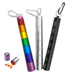 Caixa de comprimidos portátil de liga de alumínio, selada à prova d'água, 7 dias, 7 grades, organizador, tablet para viagens, medicina, vitamina, óleos de peixe - Image 1