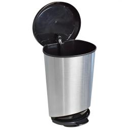 Lata de lixo lixeira cesto de lixo com pedal com tampa para banheiro cozinha escritorio Cor Prata 10 litros - Image 3
