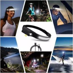 Lanterna de Cabeça Recarregável Led Corpo Motion Camping Torch Light Lamp Com Usb - Image 6