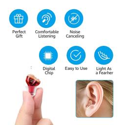 Mini CIC Personal Inner Ear Device, Aparelho Auditivo Premium para Adultos, Inclui Esquerda e Direita, TV e Chamadas, Estojo Portátil - Image 5