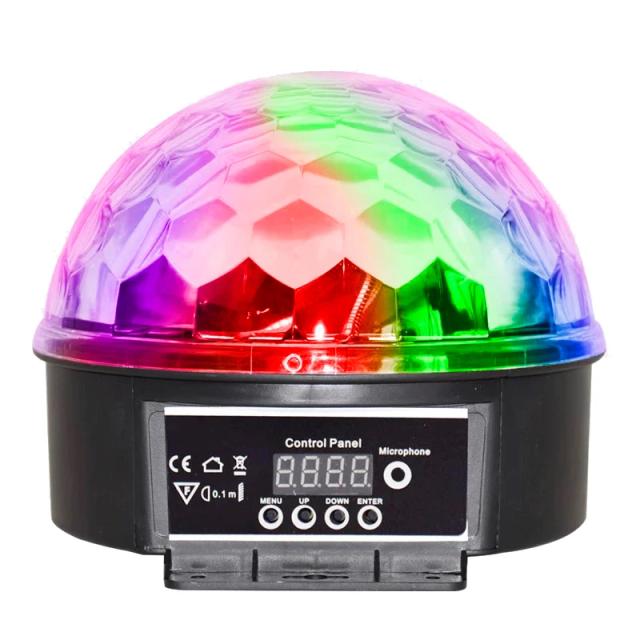 Bola Maluca RGB 30W com DMX e Sensor de Música - Esfera Colorida LED para Festas e Baladas