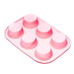 Molde de silicone para muffins e cupcakes, com 6 cavidades, antiaderente, cores sortidas - Image 4