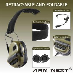 DIY Tiro Tático Fone de Ouvido com Cancelamento de Ruído com Kit de Suporte com PTT Fit OPS Core ARC e Capacete Team Wendy M-LOK - Image 4
