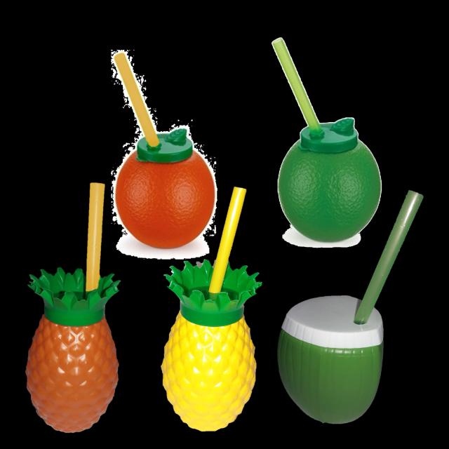 Copo Reutilizável Moana Tropical: Lembrancinha Perfeita para Festas com Tema de Frutas