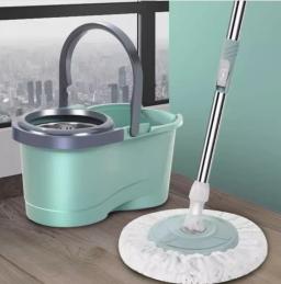 Balde Mop Esfregão Giratório 360 de Limpeza 12 Litros: Eficiência e Praticidade com Cesto Inox e Cabo de 1,10 Metros - Image 2
