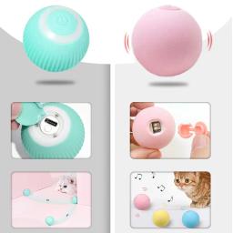 Bola de rolamento inteligente gato brinquedo elétrico automático gato brinquedos interativos para gatos treinamento auto-mover gatinho brinquedos para animais de estimação acessórios - Image 4