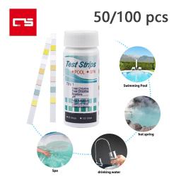 7 em 1 tiras de teste para o aquário, tanque de peixes, associação, termas, qualidade de água, papel da medida do cloro, 50 peças, 100 pcs - Image 1