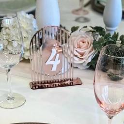 Números de mesa em arco de casamento prateado, decoração moderna para eventos de festa, números de mesa acrílicos, espelho dourado 3d, sinais de mesa - Image 3