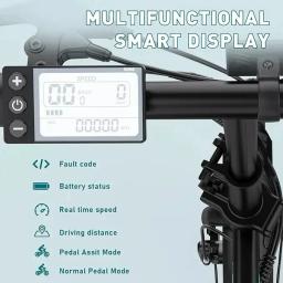 Bicicleta elétrica para adultos, bicicleta elétrica com bateria removível de 36v/12ah 16 "x 3.0 pneu gordo dobrável bicicleta elétrica motor 500w - Image 6