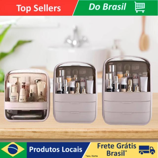Organizador de Mesa Multiuso com Gavetas para Maquiagem, Cosméticos e Perfumes