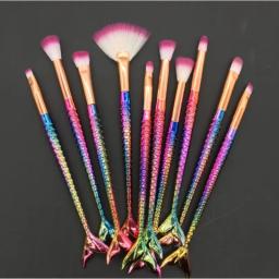 Kit 10pçs de pincéis de maquiagem sereia conjunto profissional - Image 6