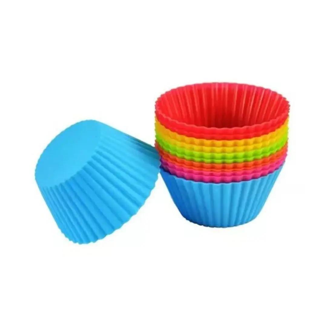 Forma De Silicone Para Cupcake Bolo E Muffin Assadeira Antiaderente Com 12 Cavidades Durável E Flexível Ideal Para Confeitaria - Image 1
