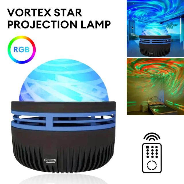Projetor LED Galaxy Star com Efeito Ondulação de Água e Luz Noturna Multicolorida com Controle Remoto para Quarto