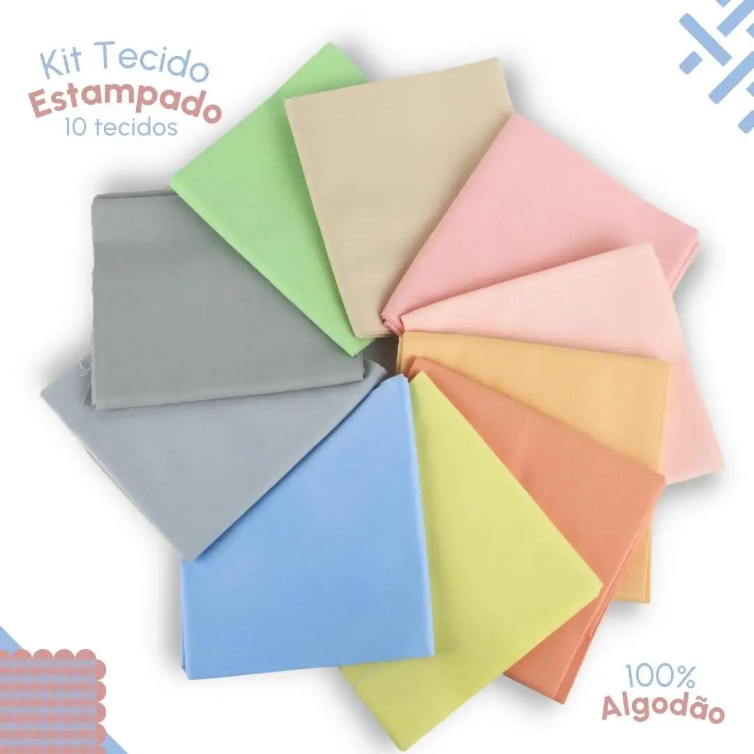 Tecido Tricoline Estampado e Liso 53x46 - 100% Algodão  Kit C/10 - 5A Nybc - Image 1