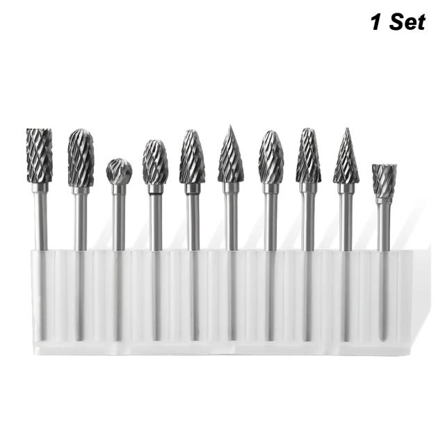 Conjunto de Cortadores de Tungstênio e Aço Carbídeo para Dremel, 10 Peças com Corte Duplo em Diamante, Ferramentas de Moagem Elétrica 1/8"
