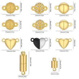 Fechos magnéticos de cobre para acessórios de jóias DIY, contas banhadas a ouro e prata, conectores finais para colar e pulseira, 5 conjuntos por lote - Image 2