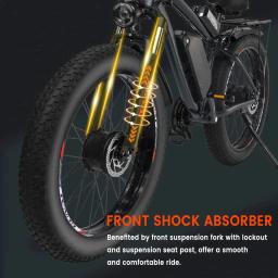 GUNAI-bicicletas elétricas de motor duplo para adultos, Ebike, pneu 26 Polegada Fat, 21 Speed, 48V, 23Ah Bateria, Ebike, 2000W, 55 kph - Image 5