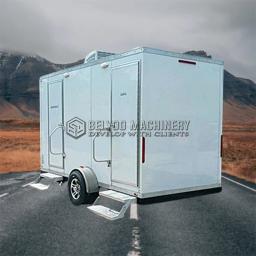 Cabine de vidro portátil com chuveiro deslizante, banheiro de luxo, reboque para venda, Camping - Image 1