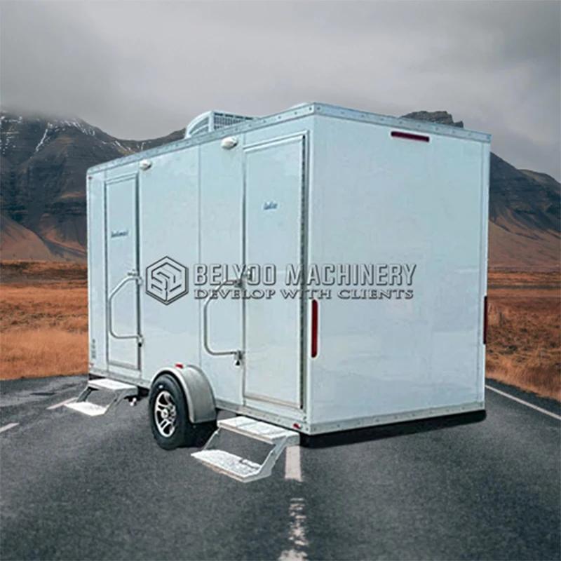 Cabine de vidro portátil com chuveiro deslizante, banheiro de luxo, reboque para venda, Camping - Image 1