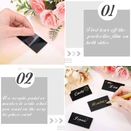 Cartão do lugar acrílico preto, Sinal de nome, Table Number Card, Placa de nome em branco, Gráfico Assentos, Tag, Wedding Table Setting, Banquete - Image 3