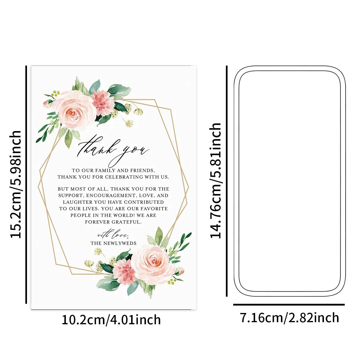 Casamento Obrigado Cartões, Decorações Cerimônia Recepção, Decorações De Festa, Celebração ou Evento Decoração Cartões, 50pcs - Image 1