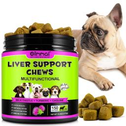 Mastigáveis de Suporte Hepático para Cães com Cardo Mariano, Cúrcuma, Colina, Saúde do Fígado, Desintoxicação Natural, Sistema Imunológico para Todas as Raças com Sabor de Carne - Image 2