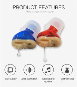 Mini CIC Personal Inner Ear Device, Aparelho Auditivo Premium para Adultos, Inclui Esquerda e Direita, TV e Chamadas, Estojo Portátil - Image 2