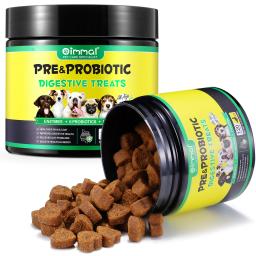 Suporte Pré e Probiótico para Cães Saúde Intestinal Coceira na Pele Alergias Equilíbrio de Levedura Imunidade Enzimas Digestivas de Abóbora com Sabor a Pato - Image 1