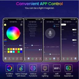 Fita LED autoadesiva, WiFi, 5050 RGB, USB, Bluetooth, Controle de APP, Fita de Fita Flexível, Festa Festival, TV, Mesa, Sala, 1-30m - Image 2