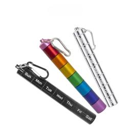 Caixa de comprimidos portátil de liga de alumínio, selada à prova d'água, 7 dias, 7 grades, organizador, tablet para viagens, medicina, vitamina, óleos de peixe - Image 5