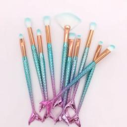 Kit 10pçs de pincéis de maquiagem sereia conjunto profissional - Image 5
