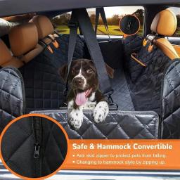 Universal Pet Seat Cover para o assento traseiro do carro, 100% Waterproof Dog Hammock, Visual Mesh Window e Side Zipper - Image 2