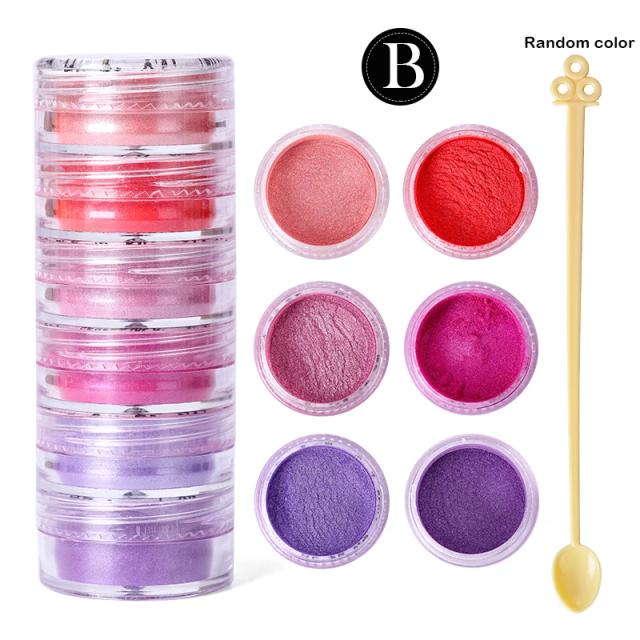 Pearlescent Mica Pó para Resina Epóxi, Pigmento de Resina, Molde, Corante, Corante para DIY, Acessórios Jóias, 6 Cores por Conjunto
