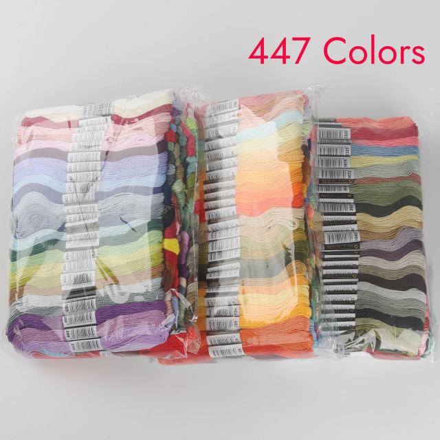 Kit Completo de Fios de Algodão para Artesanato: 24 a 447 Peças para Bordado, Pulseiras e DIY