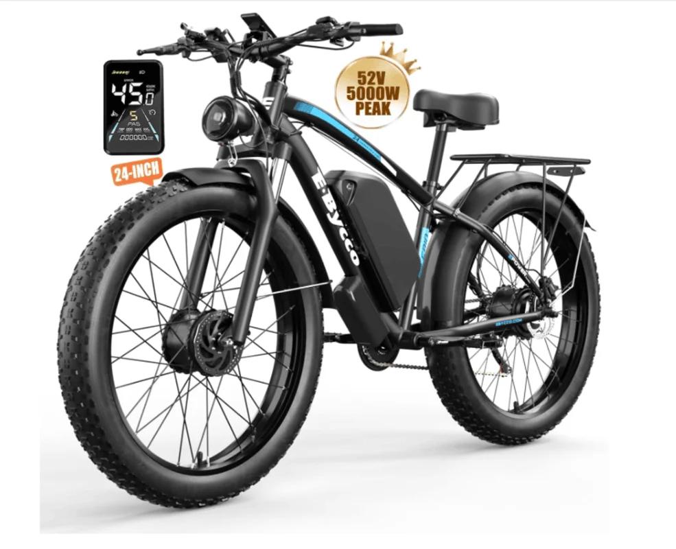 Biike elétrica para adultos, motores peakk Duaal de 5000W, bateria de 52V 32Ah de até 100 miless, 40-45MPH Fasst Ebike, pneu gordo - Image 1