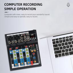 Profissional 4 canais Mixer Bluetooth Reverb DJ Audio Interface USB Mixer Microfone mesa de som 4 canais - Image 3