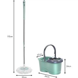 Balde Mop Esfregão Giratório 360 de Limpeza 12 Litros Com Cesto Inox Cabo 1,10 Metro Eficiência e Praticidade em Cada Giros - Image 6