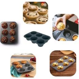 Forma Silicone Para Cupcakes Flexível Fácil Remoção 6 Cavidades - Cinza Ou Preto - Image 6