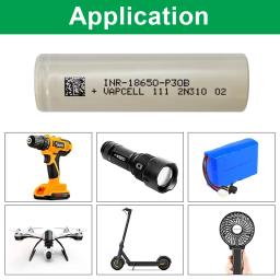 Bateria recarregável Vapcell-INR-18650-P30B Li-ion, 30A 3000mAh 3.7V, 18650, Novidades - Image 3