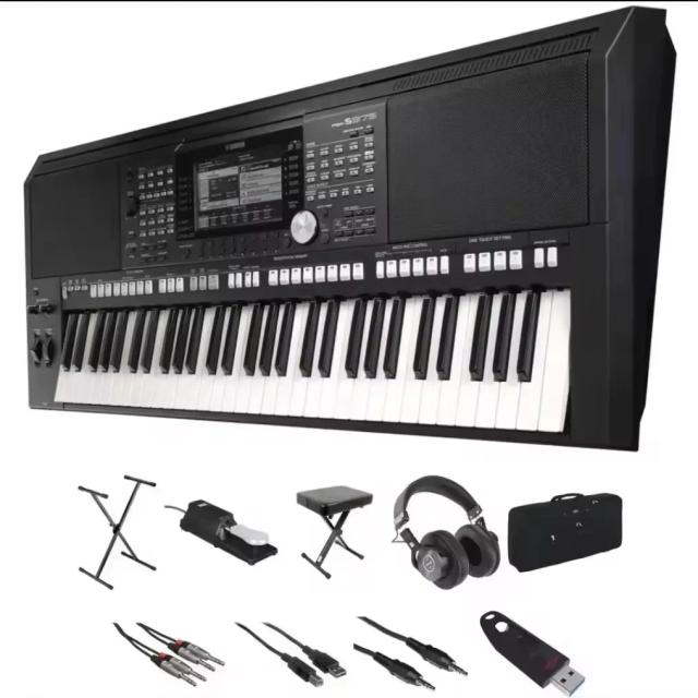 Conjunto Completo de Arranjador Workstation: Synthesizer Yamaha PSR S975 de 61 Teclas com Acessórios Novos