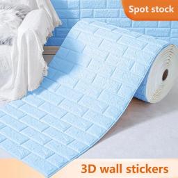 Adesivos de parede impermeáveis autoadesivos, Papel de parede DIY, Decoração do quarto, Padrão de tijolo clássico, 3D Home Decor, Decoração do quarto da espuma, 70cm x 1m - Image 6