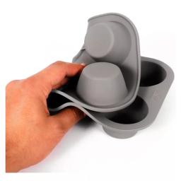 Forma Silicone Para Cupcakes Flexível Fácil Remoção 6 Cavidades - Cinza Ou Preto - Image 4